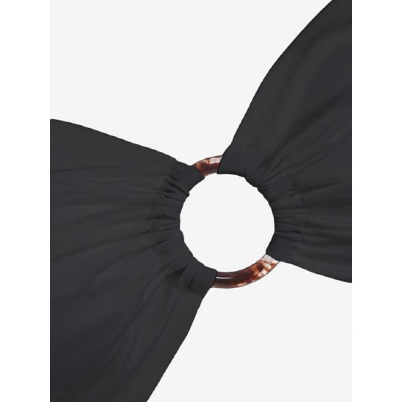 Solid Cut Out O-ring Bandeau Top DW4706