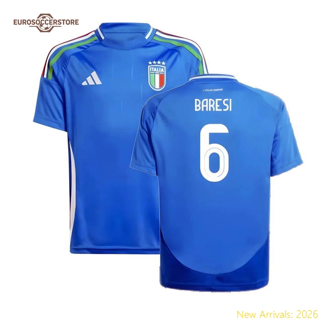 Italy Children 2024 Home Jersey Shirt Football Fan Match Day Supporter Game Day Apparel