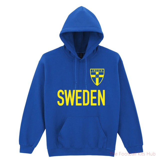Men Sweden Logo & Text Hoody (Blue)