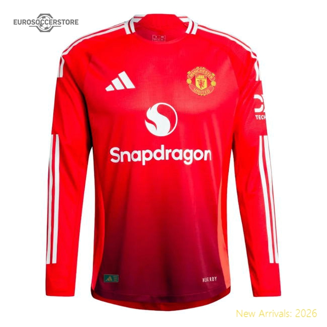 Official 2024-2025 Man Utd Authentic Long Sleeve Home Shirt (ronaldo