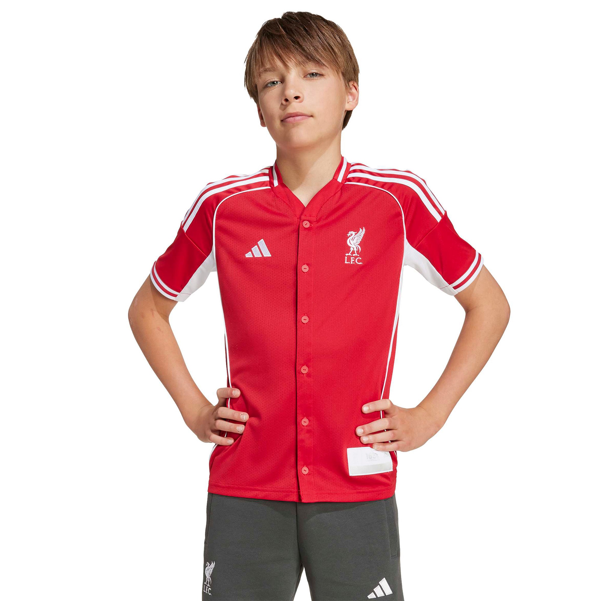 [JED] Women's Liverpool Full-Button Baseball Jersey - Red