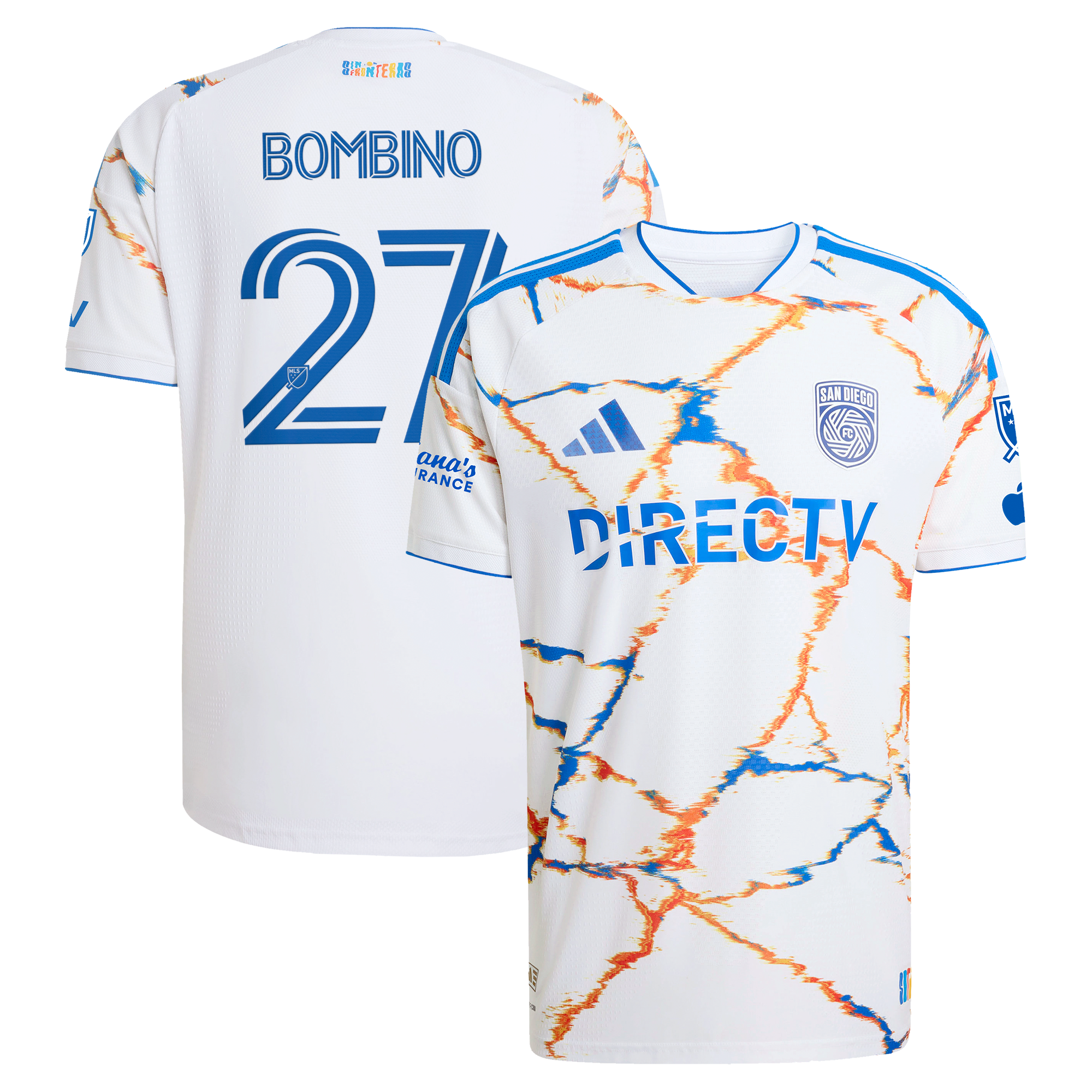 [SJH] Luca Bombino San Diego FC 2026 Unprecedented Unity Kit On-Field Authentic Patch Jersey - White