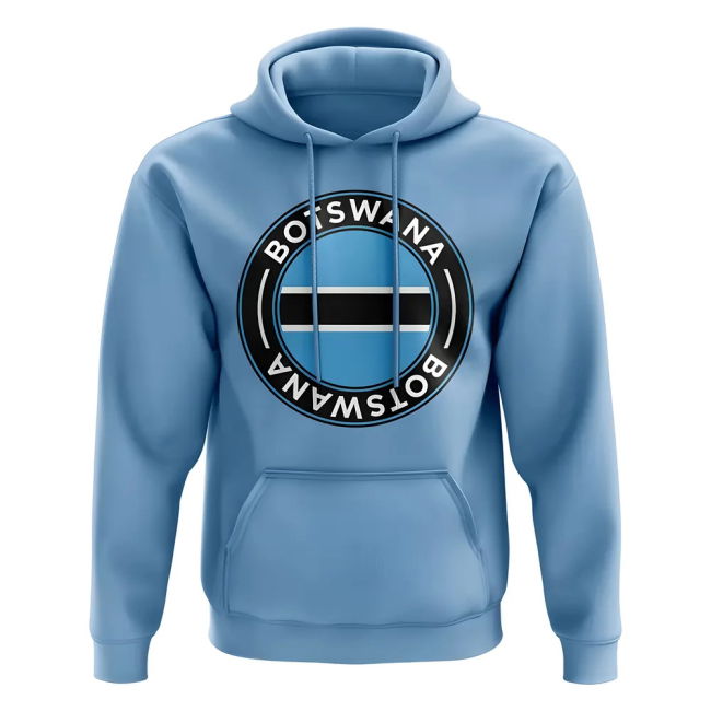 World-Class Exclusive-Design Botswana Football Badge Hoodie (Sky)