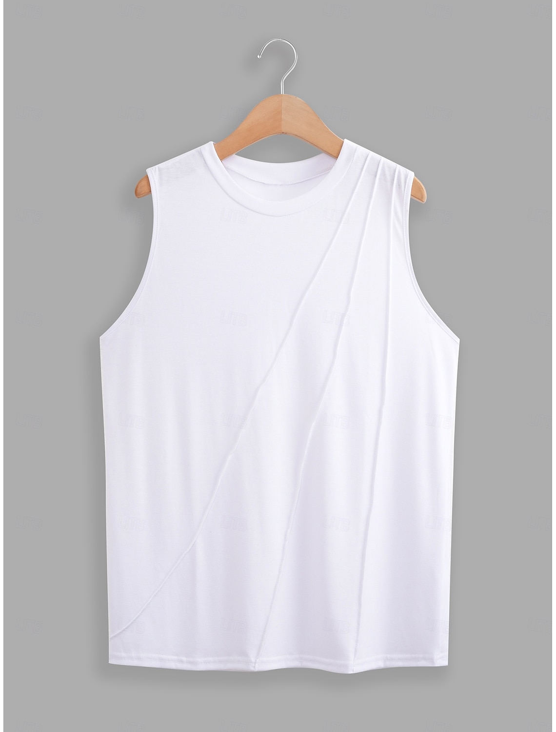 Women's Blouse Sleeveless Round Neck Asymmetrical Layered Elegant Draped Summer Spring Casual Workwear Regular Fit Versatile Top Clothing Apparel