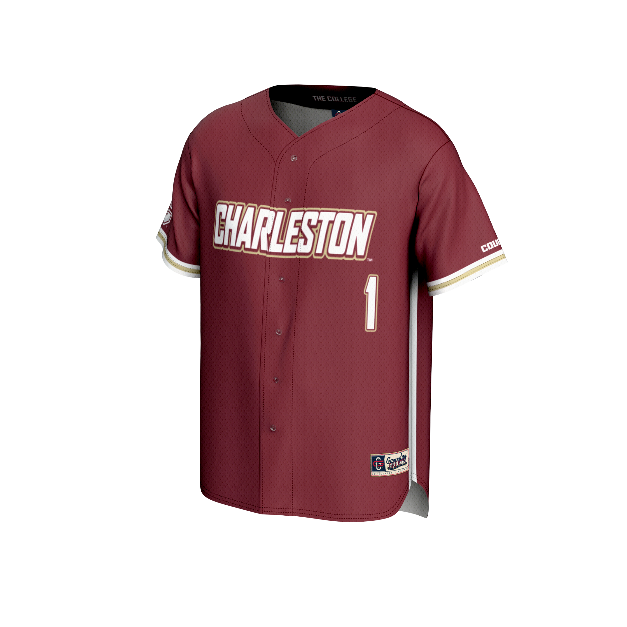 [NJP] Charleston Cougars GameDay Greats Unisex Lightweight Baseball Fashion Jersey - Maroon