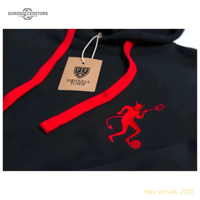 Manchester Retro Football Hoodie The Devil (Black)