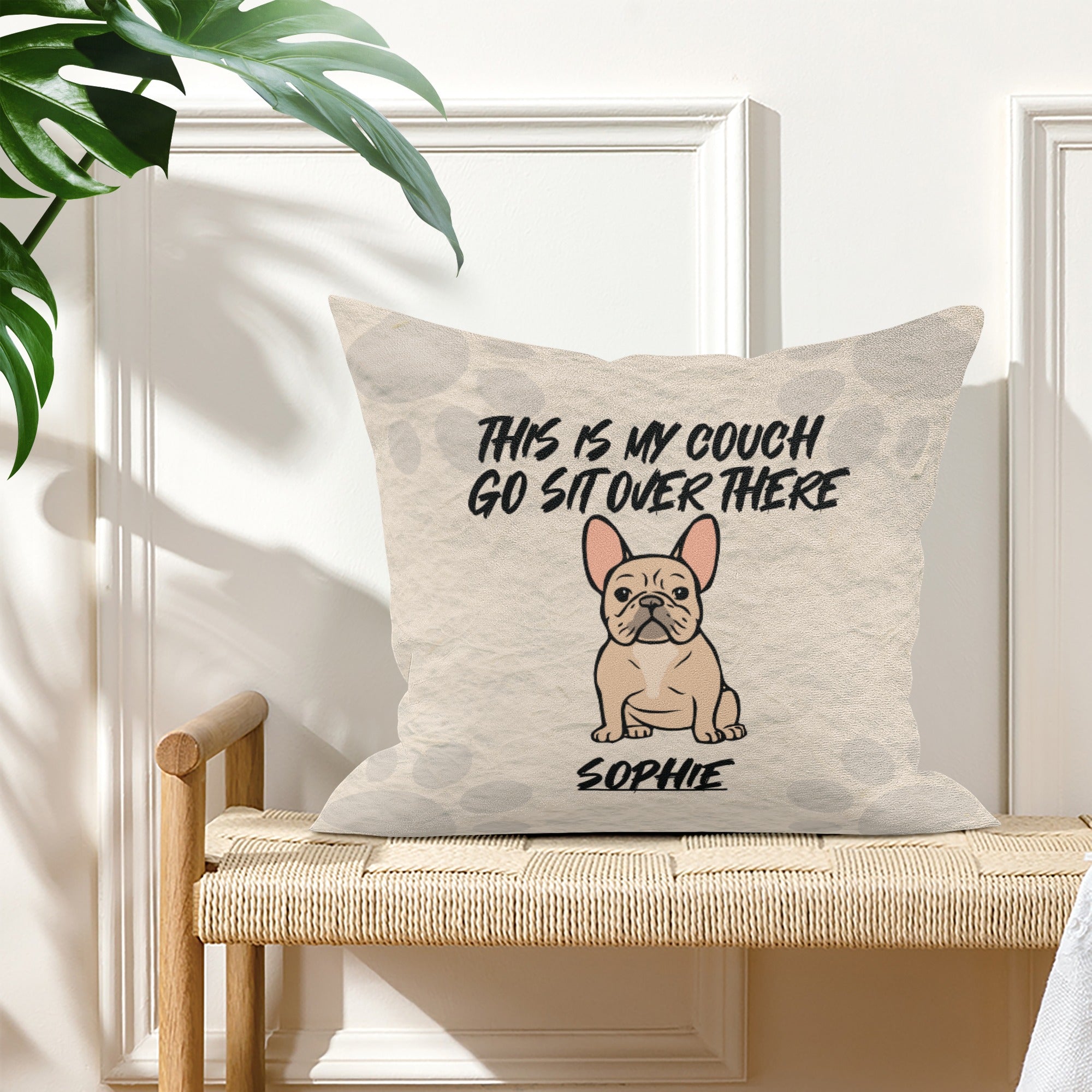 Bulldog Custom Pillow With Frenchie Name Summer Wear | Vet-recommended