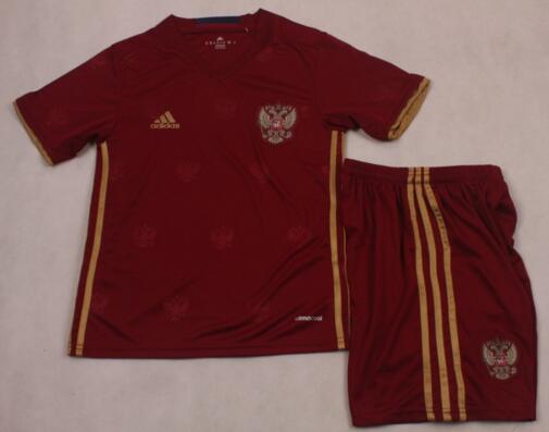 Kids Russia Euro 2016 Home Soccer KitShirtShorts - Official Replica