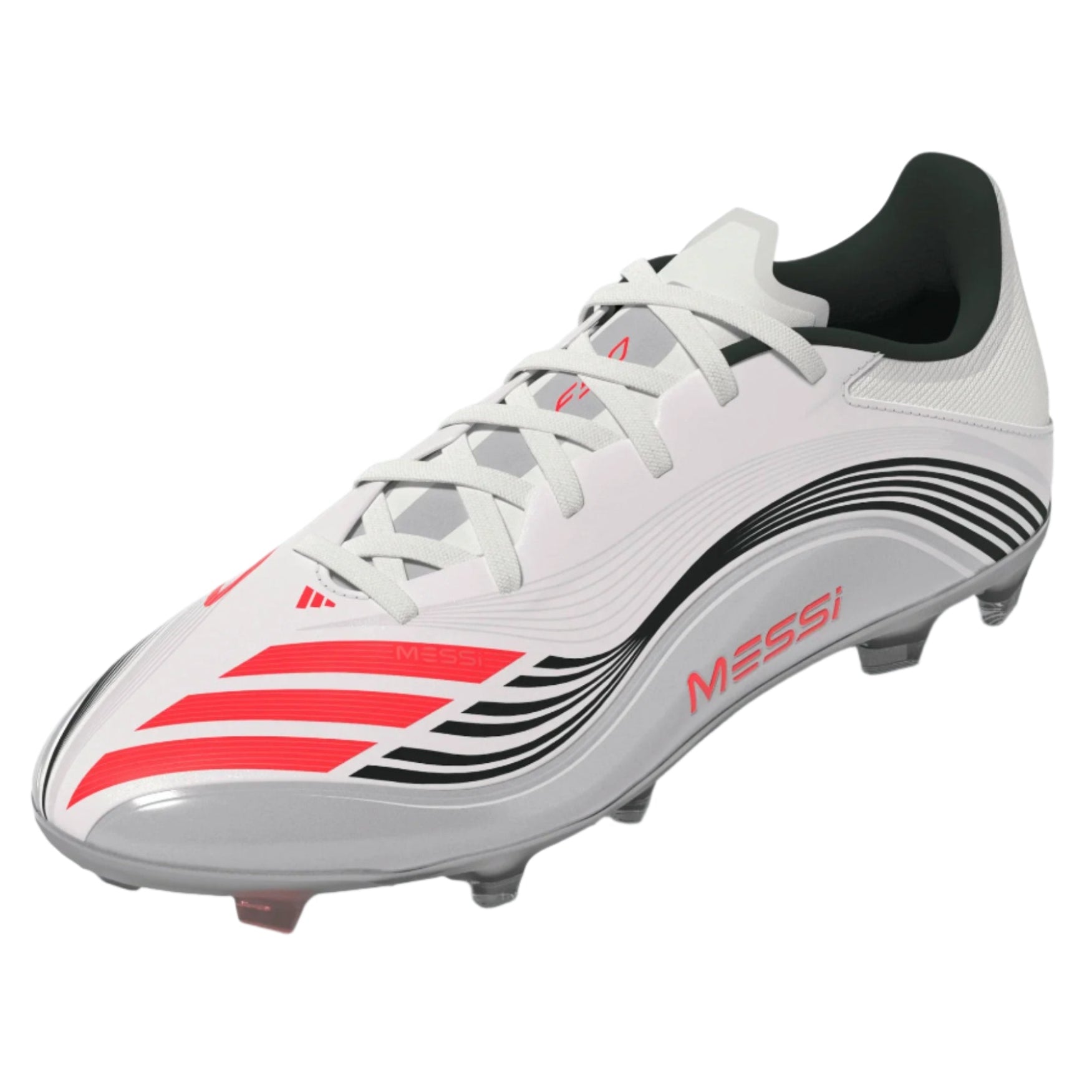 adidas F50 Messi League FG/MG Football Boots 2024 White Lucid Red Silver Metallic