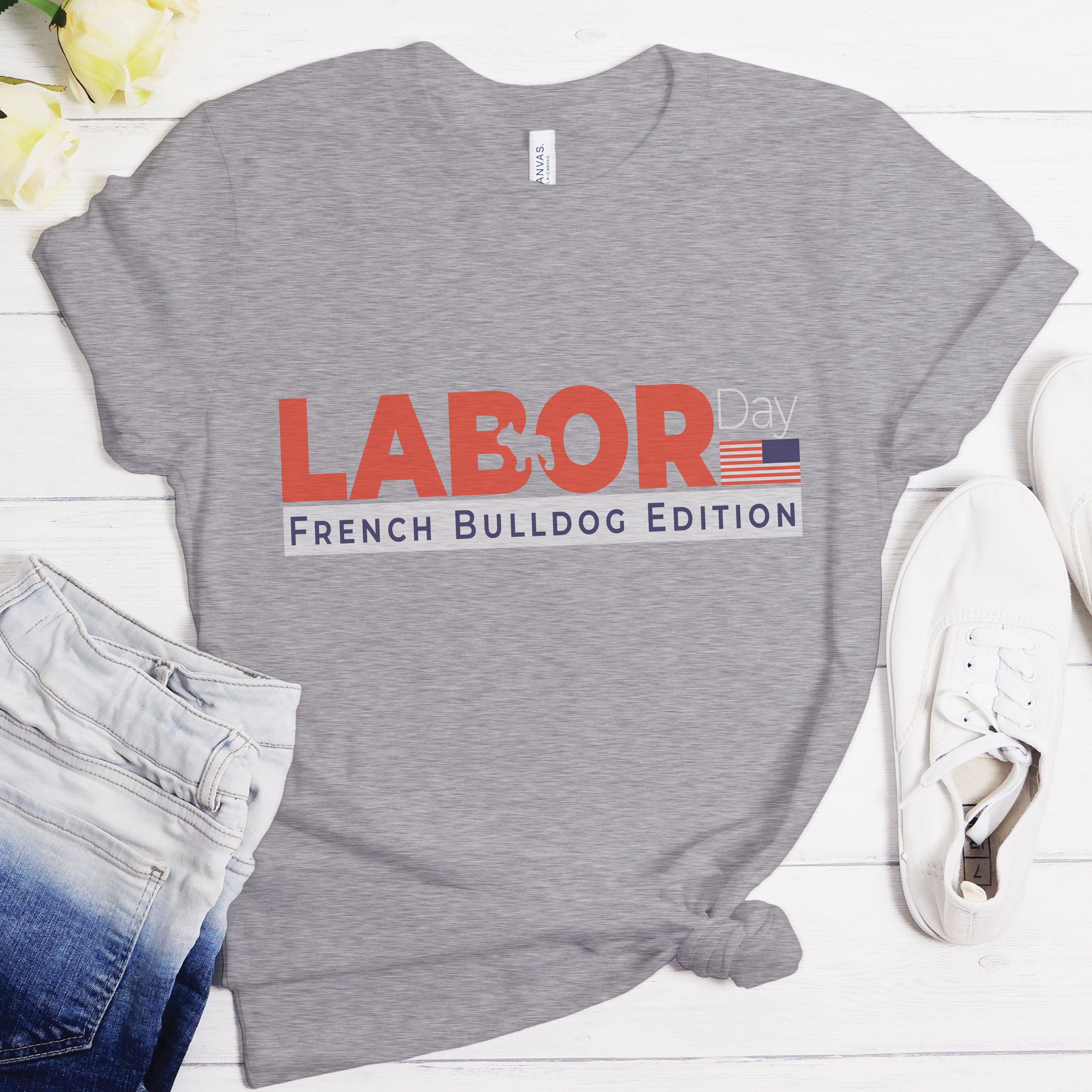 French Bulldog Labor Day Style Unisex T Shirt Practical Pet Supply