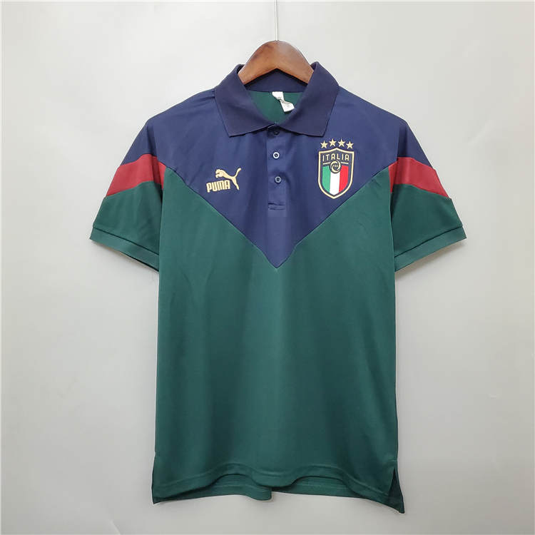 Euro 2020 Italy 20-21 NavyGreen Polo Shirt - Official Replica 15281