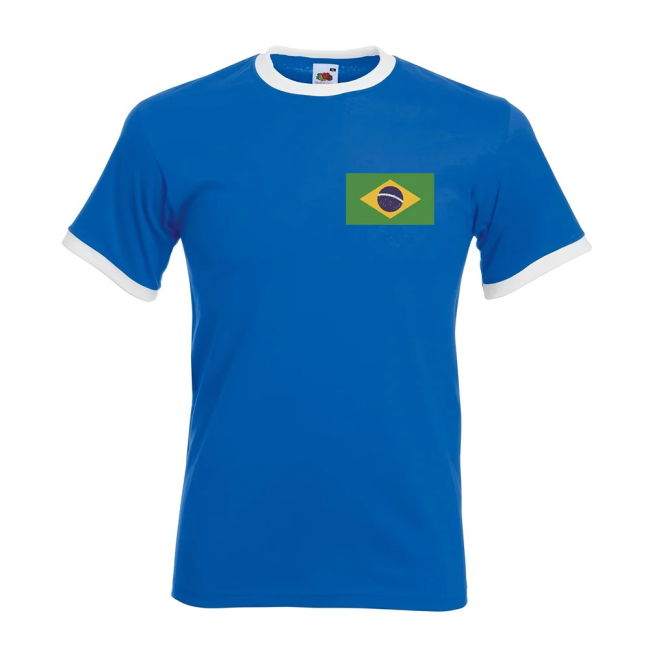 World Neymar Brazil Ringer Tee (Blue) World Player Player