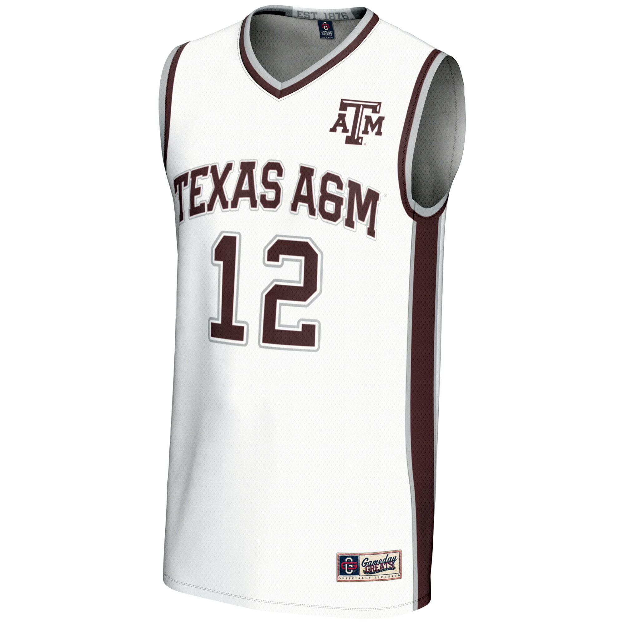 [DDG] Texas A&M Aggies GameDay Greats Unisex Basketball Lightweight Fashion Jersey - White