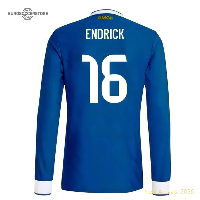 Fan-Favorite 2025-2026 Real Madrid Authentic Long Sleeve Third Shirt (Endrick
