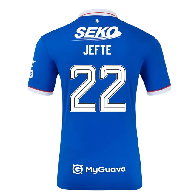 2025-2026 Rangers Official Home Authentic Jefte 22 - Classic Fan
