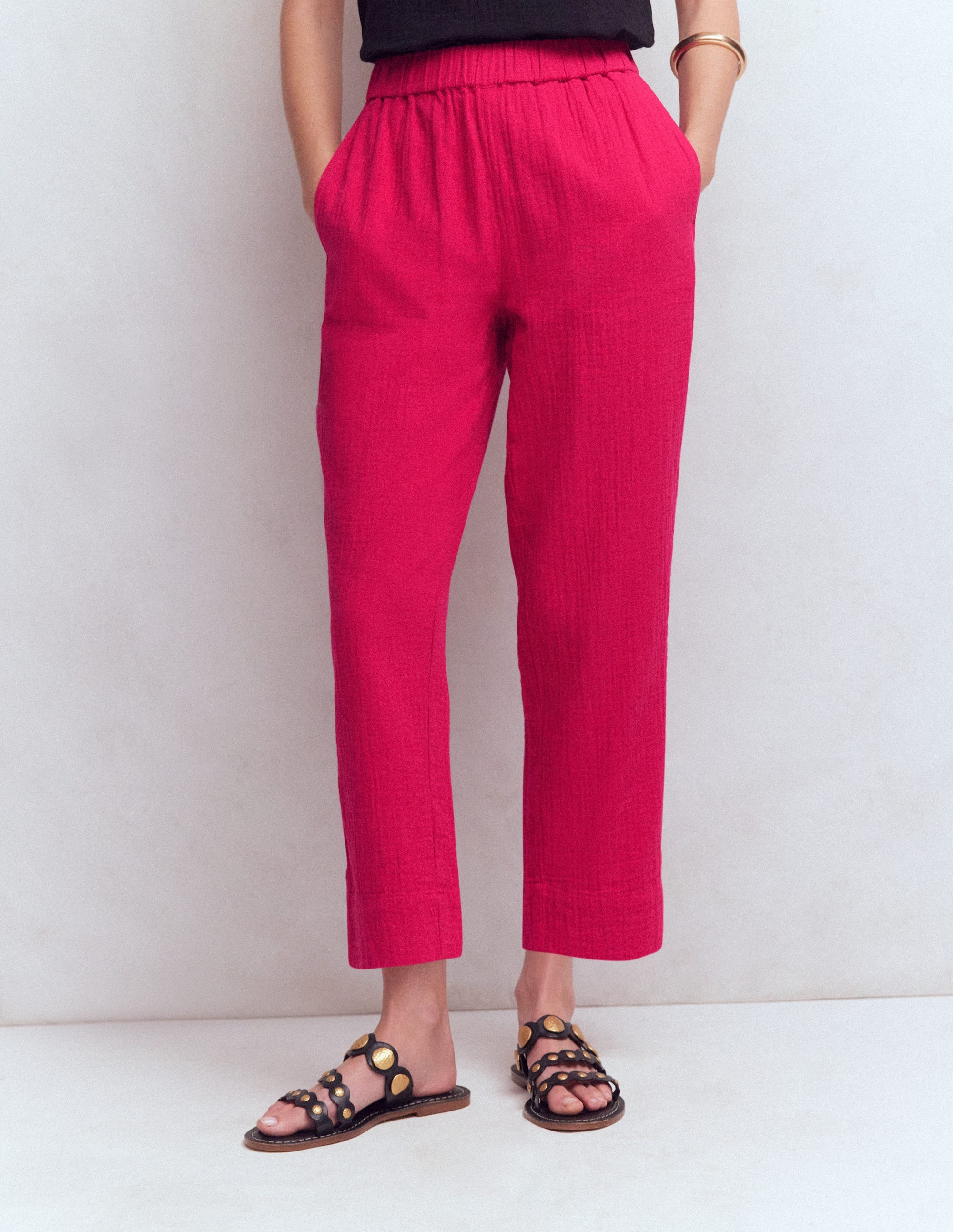 Double Cloth Crop Trousers
