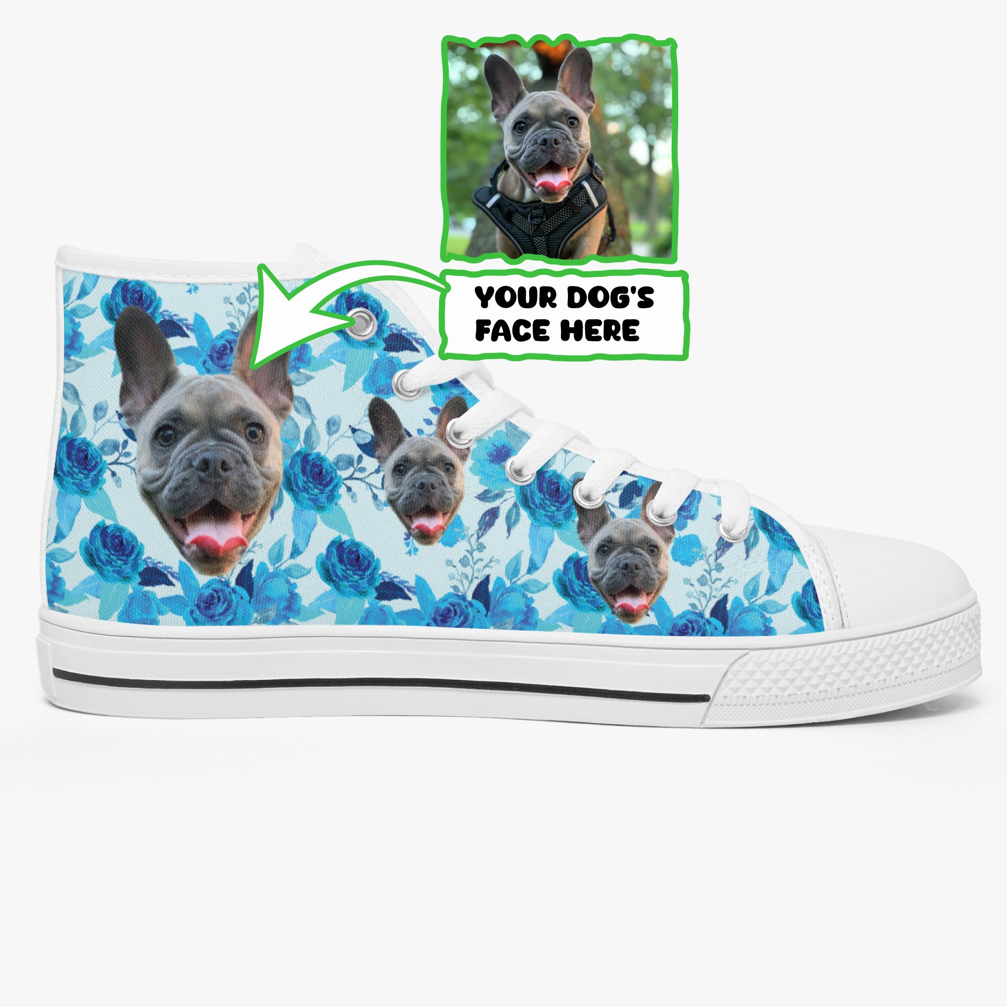 Bulldog Inspired Personalized Classic High-top Canvas Shoes Everyday Use