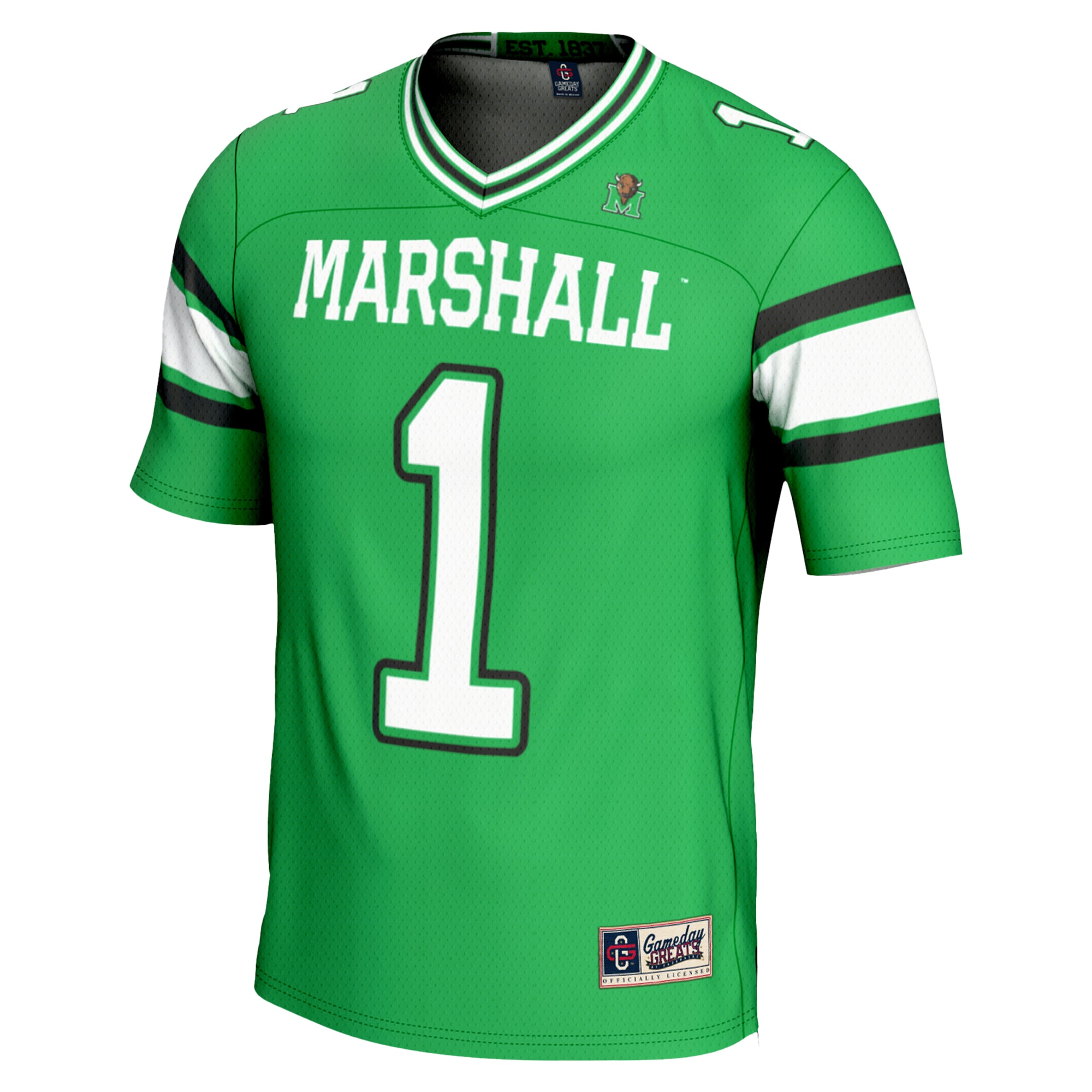 #1 Marshall Thundering Herd GameDay Greats Endzone 2026 Season Football Jersey - Kelly Green