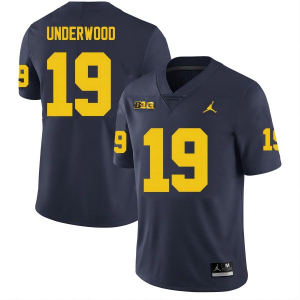 Men Michigan Wolverines #19 Bryce Underwood Navy Stitch Jerseys