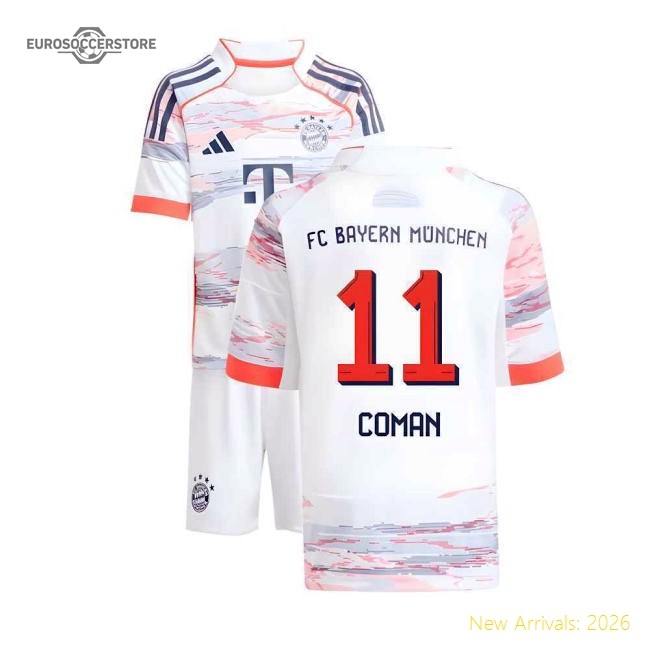Top-Quality 2025-2026 Bayern Munich Away Mini Kit (Coman 11)