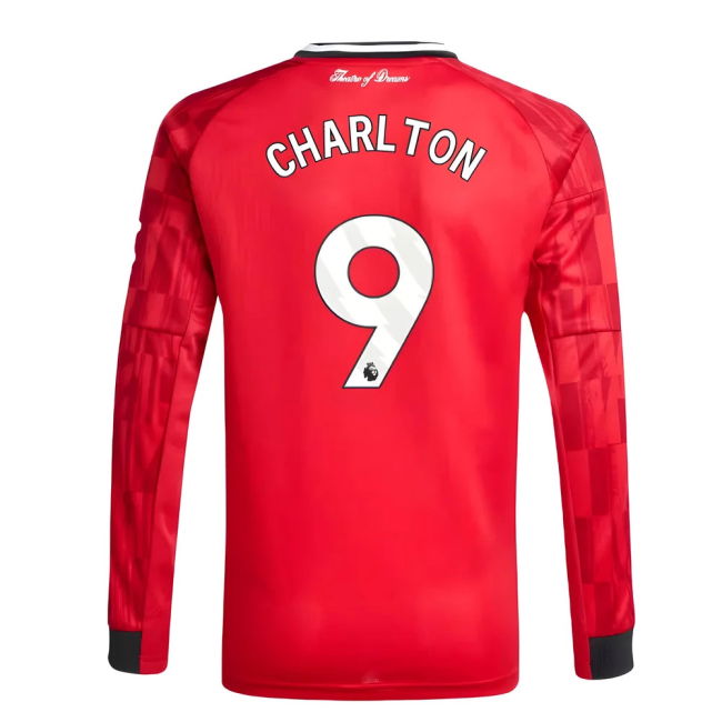 2025-2026 Man Utd Long Sleeve Home Kit (Kids) (Charlton 9)