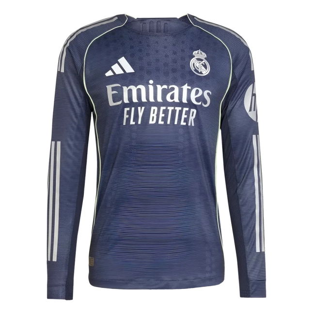 2025-2026 Real Madrid Authentic Long Sleeve Away Shirt for