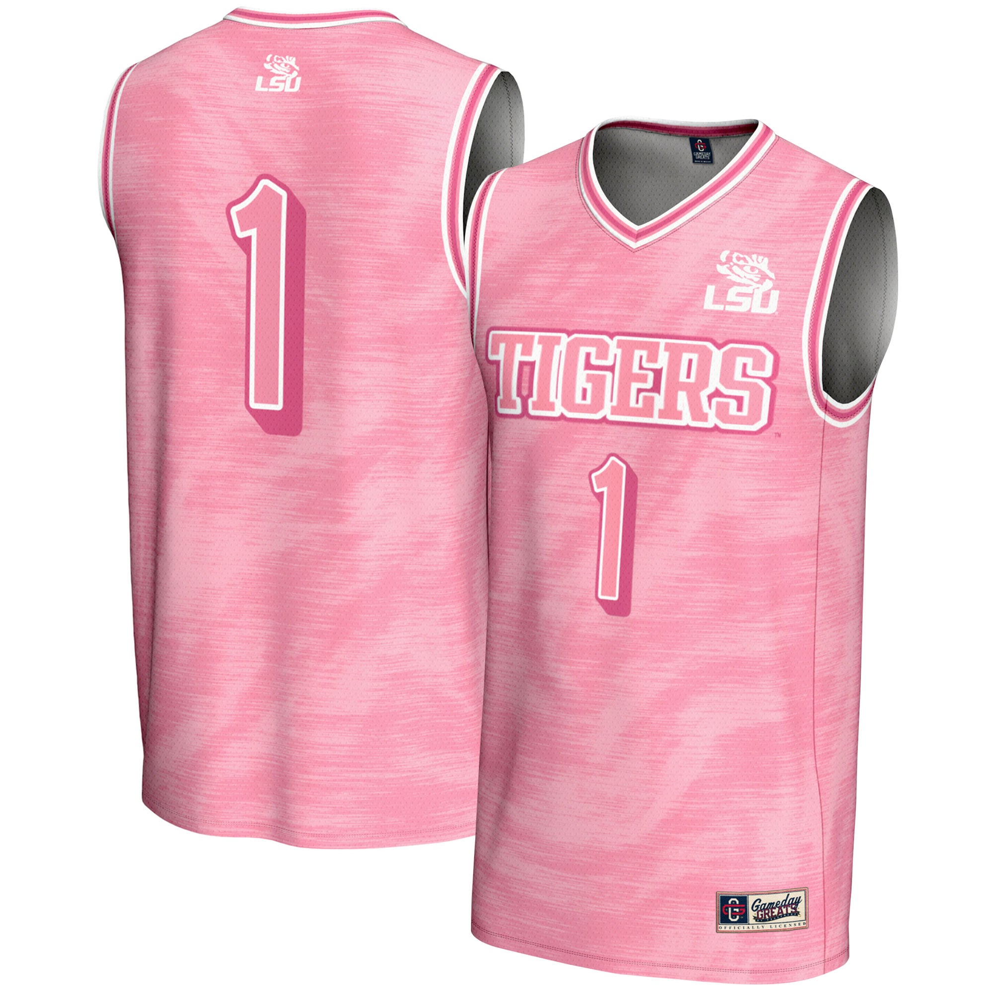 #1 LSU Tigers GameDay Greats Unisex Lightweight Basketball Fashion Jersey - Pink