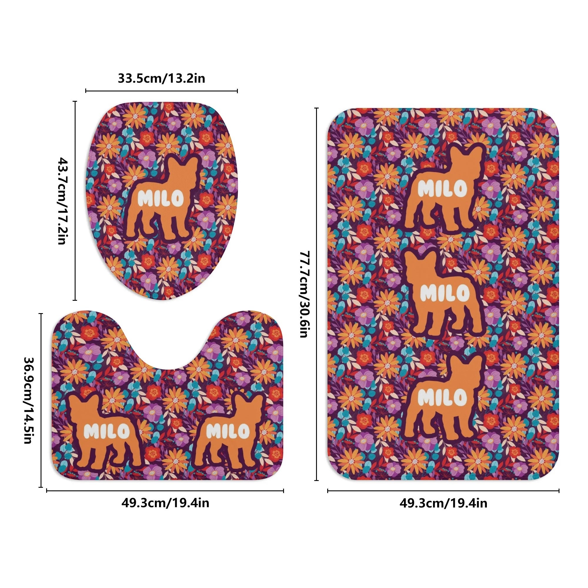 Personalized Bathroom Set with Your Frenchie’s Name