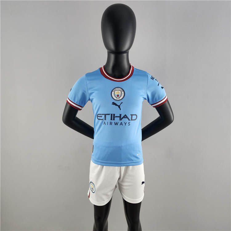 Kids Manchester City 2223 Home Kit ShirtShorts - Official Replica
