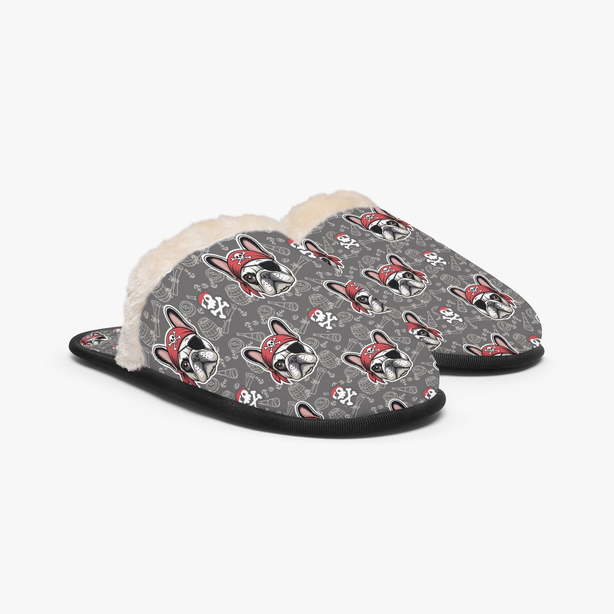 Frenchie-Fan Pancake - Cozy Winter Slippers for Pet Enthusiasts