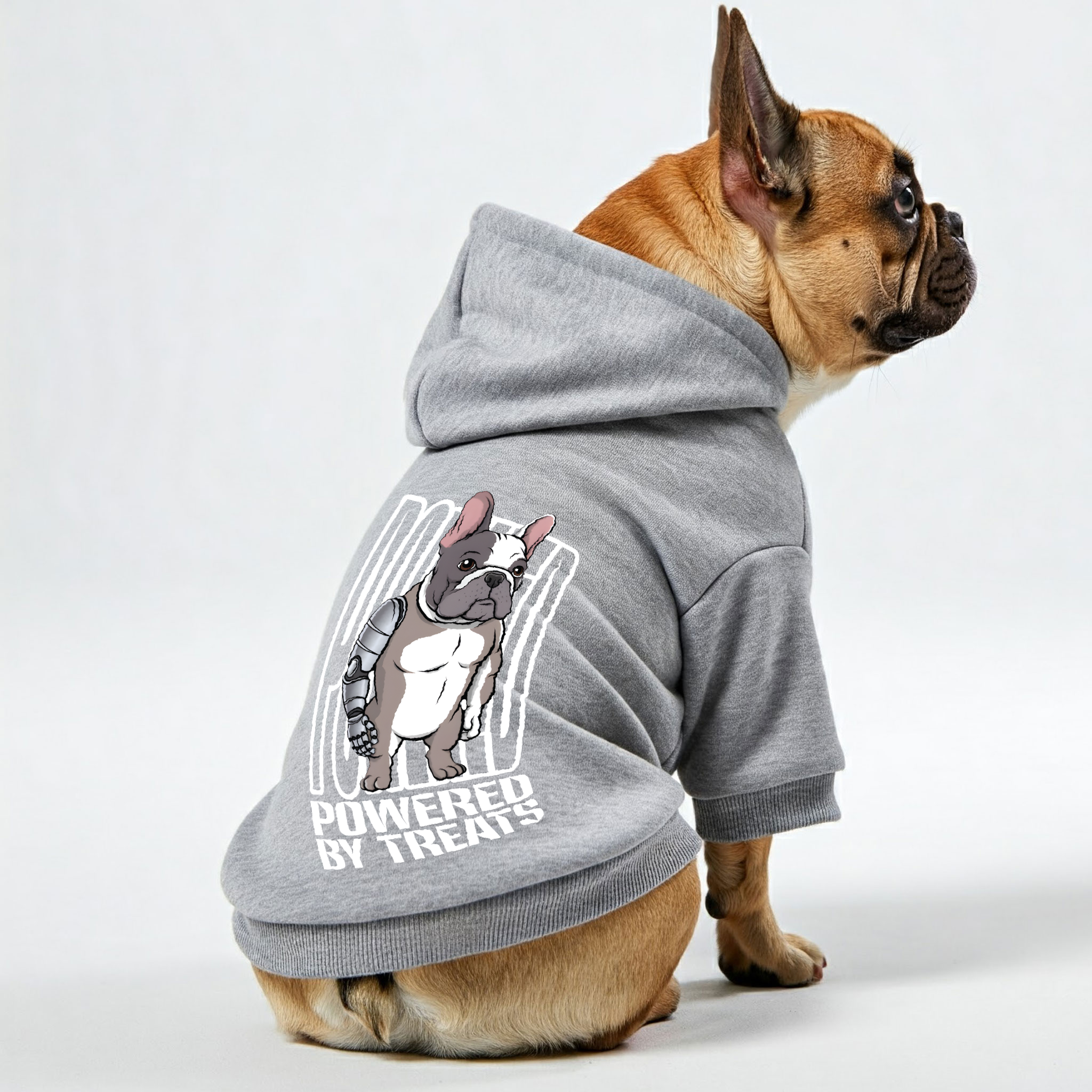 Powered By Treats - Stylish Personalized French Bulldog Hoodies With Funny Quotes – Stylish, Cozy, And Premium 100% Cotton Indoor Comfort