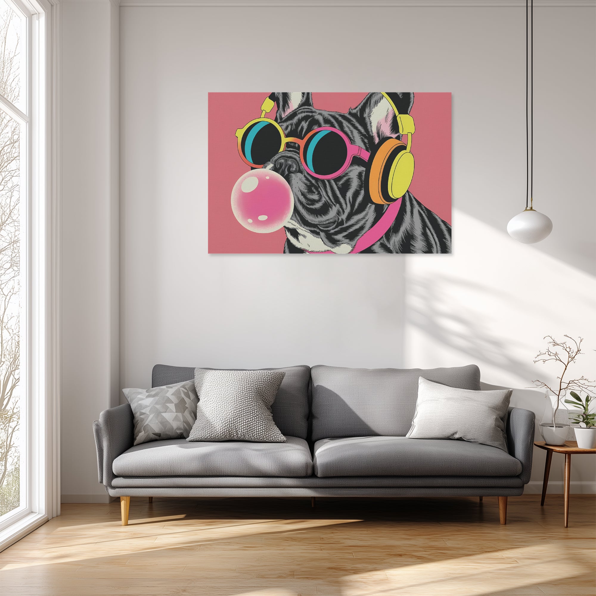 Culture-Inspired Violet - Adorable Frenchie Canvas Wall Art for Fashion