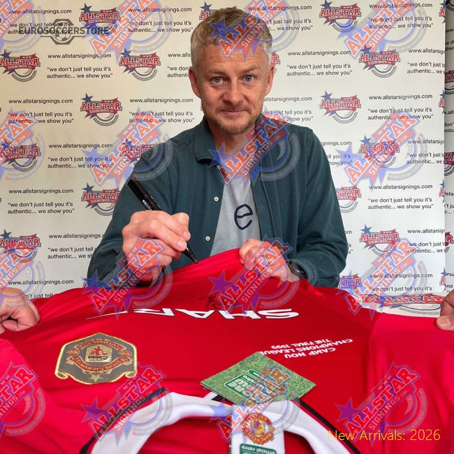 Manchester United Fc 1999 Solskjaer & Sheringham Signed Top