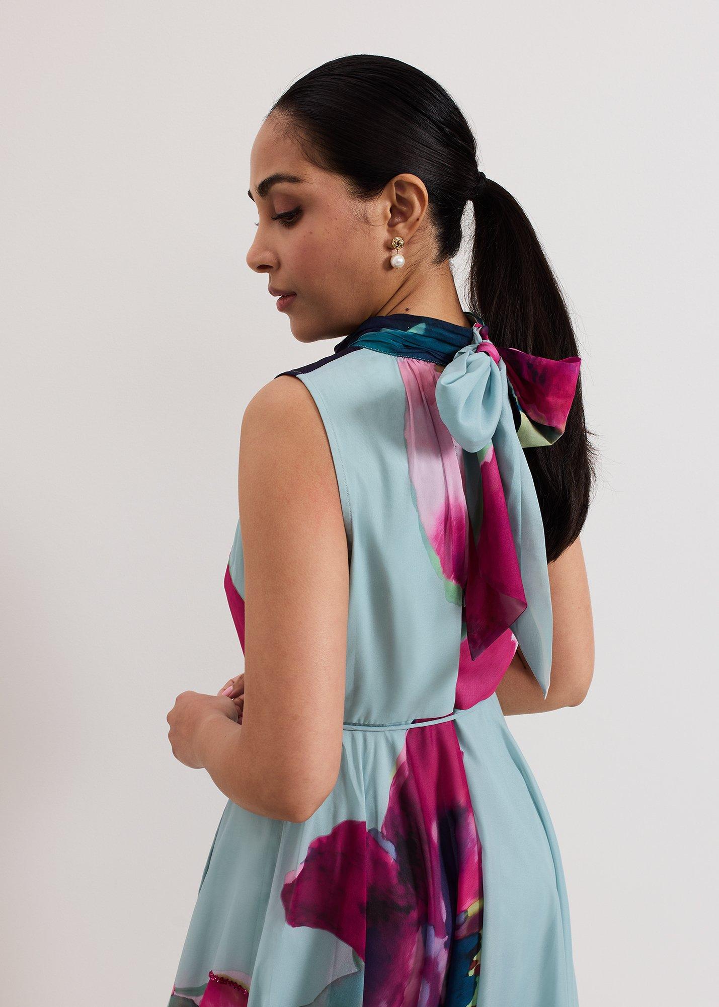 Petite Tahina Floral Sequin Dress