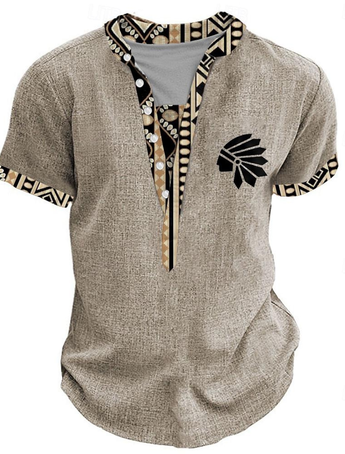 Men's Graphic Geometric Pattern Shorts Summer Beach Mid Waist Designer