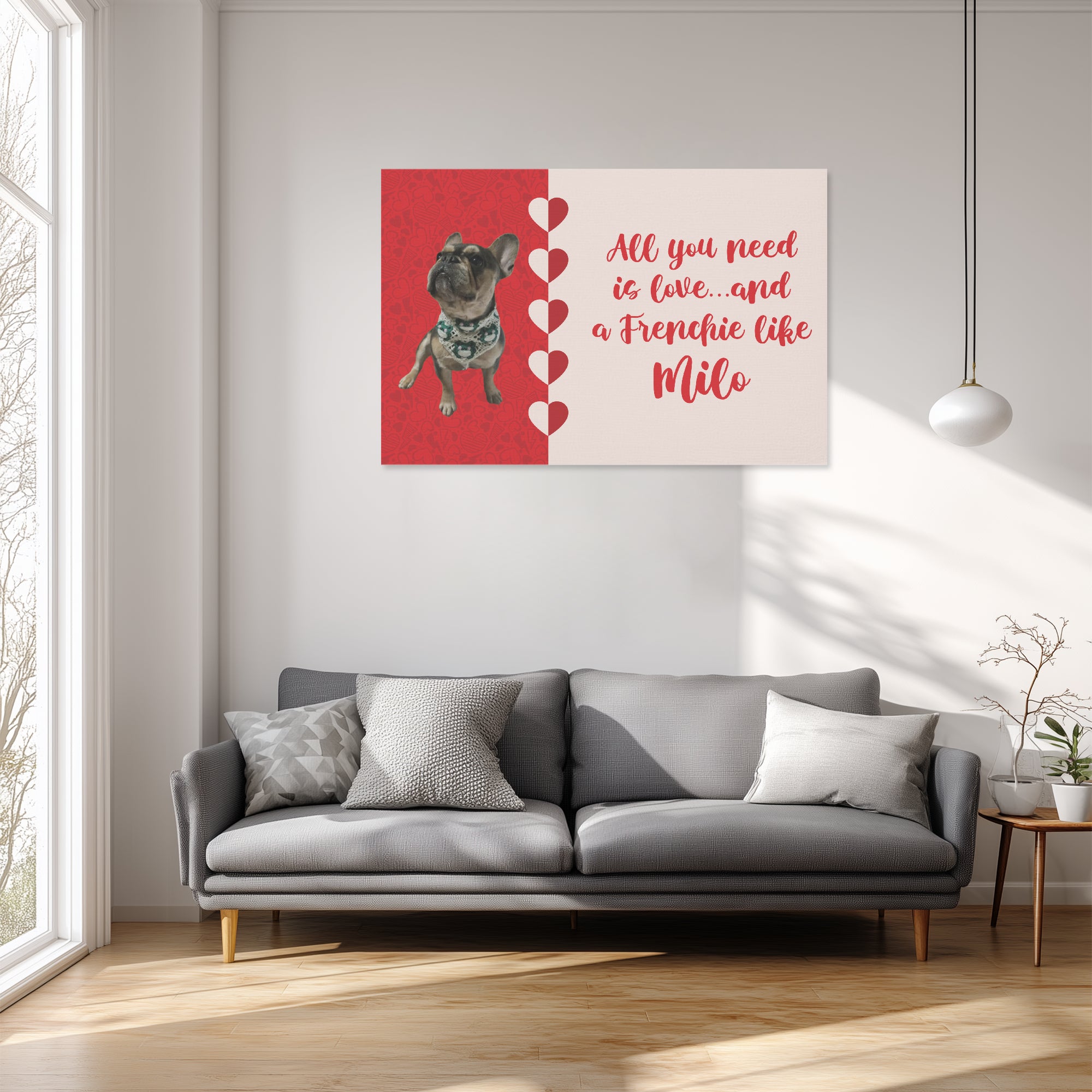 Inspired Personalized Adorable Frenchie Canvas Wall Art Outdoor Style