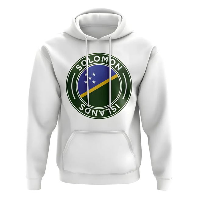 Cup Solomon Islands Football Badge Hoodie (White) Team Soccer