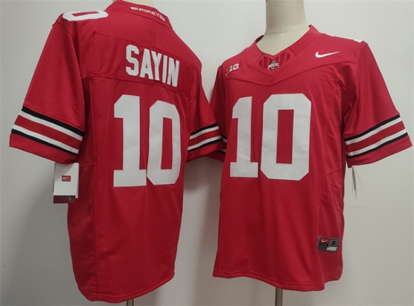 Men's OSU Buckeyes Red 2025 replica Julian Sayin #10 official Jersey