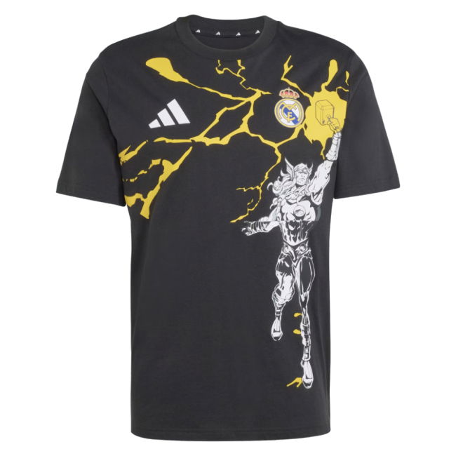 Genuine Official Real Madrid 2025-2026 Real Madrid Marvel Tee (Black)