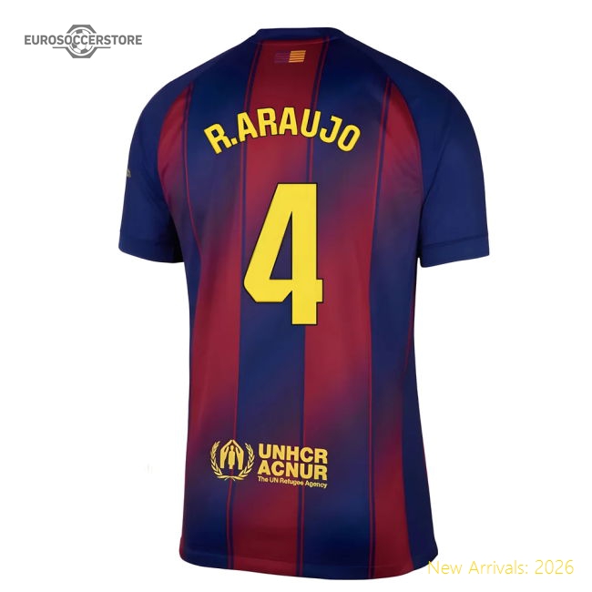 High-quality 2025-2026 Fcb Home Jersey (raraujo 4) - Fan Design
