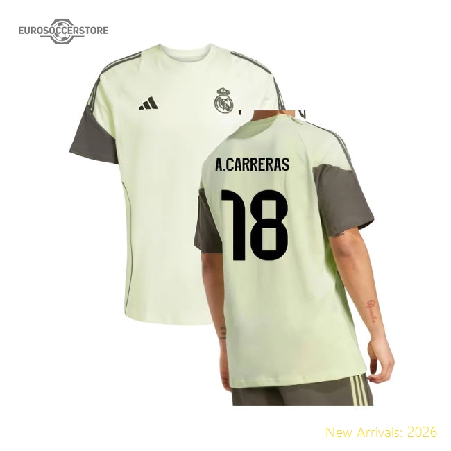 2025-2026 Madrid Real Madrid Training Tee (Almost Lime) (A.Carreras 18)