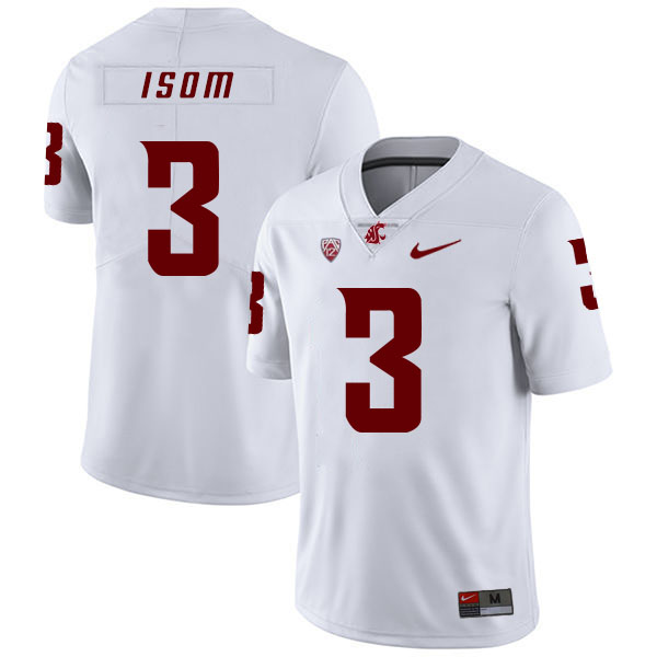replica Men's None Daniel Isom #3 White 2024 Football Jersey