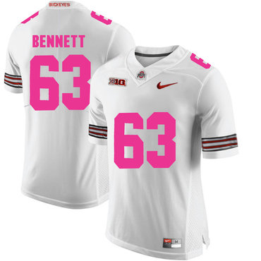 Men's OSU Ohio White 2018 stitched Michael Bennett #63 performance