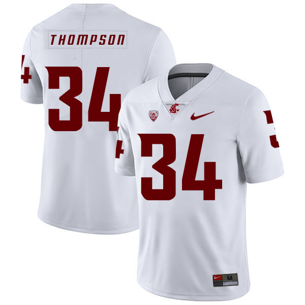 Men's None White 2024 embroidered Jalen Thompson #34 away jersey