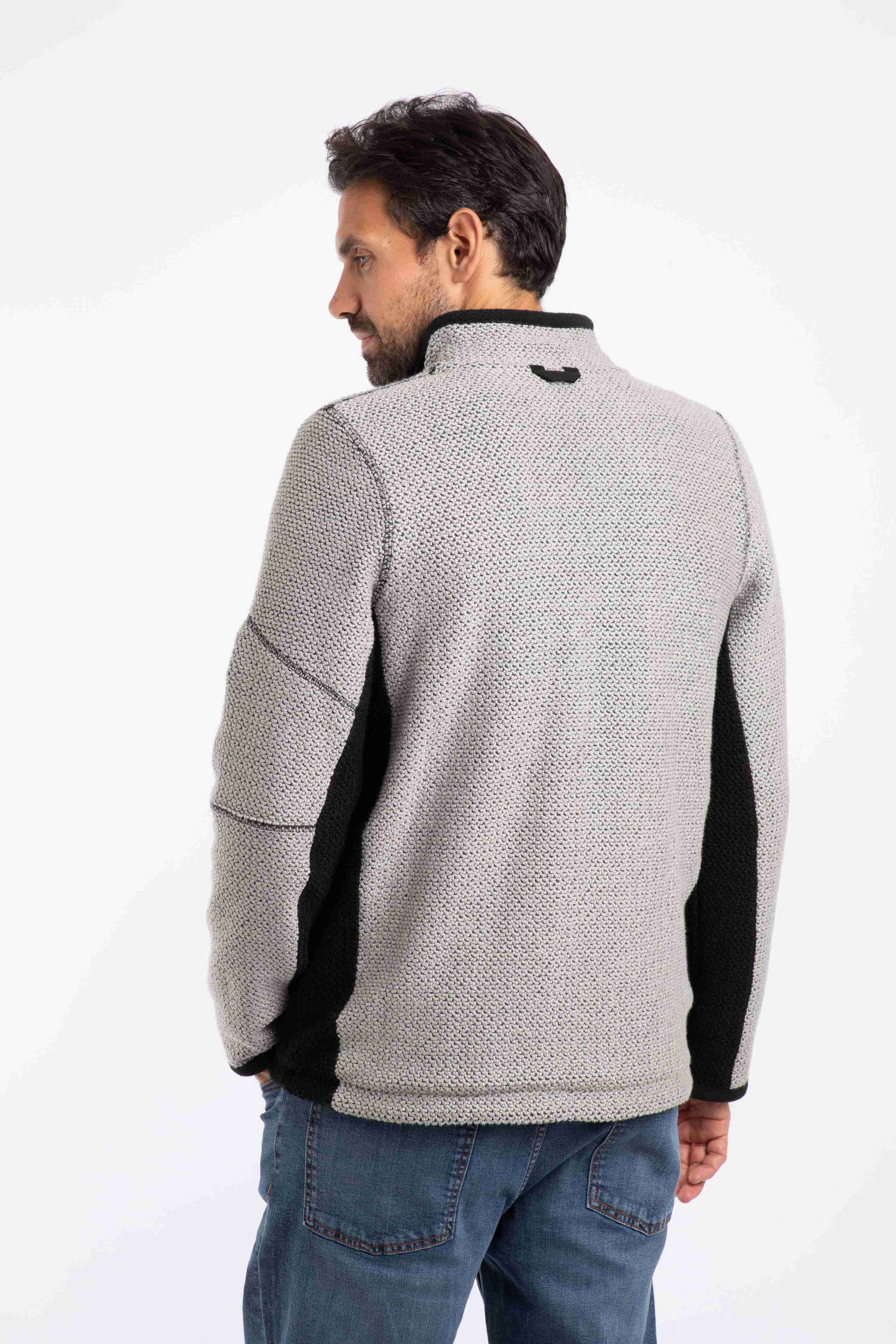 Berhan Full Zip Lined Macaroni Sweatshirt Limestone
