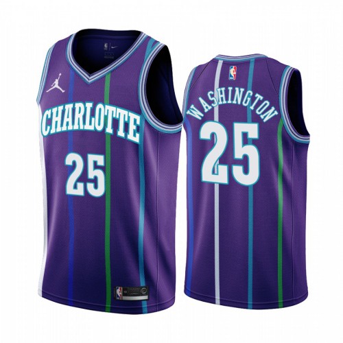 Purple BKN Charlotte Hornets #25 Nike Jersey Basketball Jersey