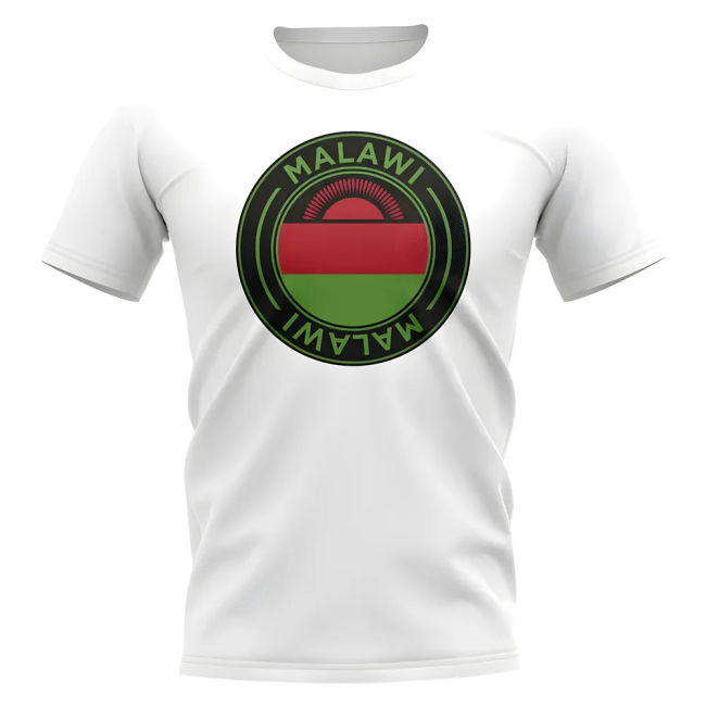Premium-Quality Aero-Dynamic Malawi Football Badge T-Shirt (White)