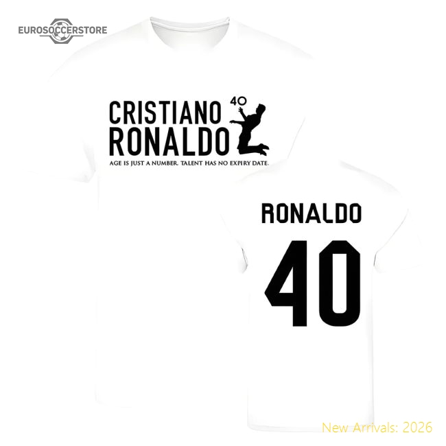 Cristiano Ronaldo At 40 Real Madrid T-shirt (white) - Portugal Captain