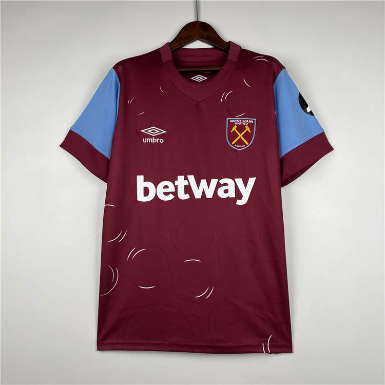Breathable West Ham United 2324 Football Shirt Home Red Soccer Shirt