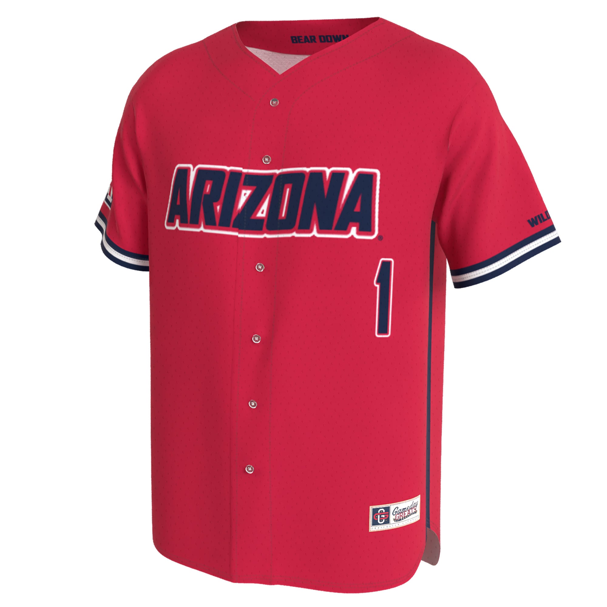 Arizona Wildcats GameDay Greats Unisex Lightweight Collegiate Baseball Fashion Jersey - Red